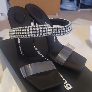 Alexander Wang Black Crystal Strap Heels